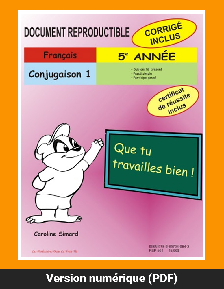 Conjugaison 1 par Caroline Simard, Reproductible, PDF