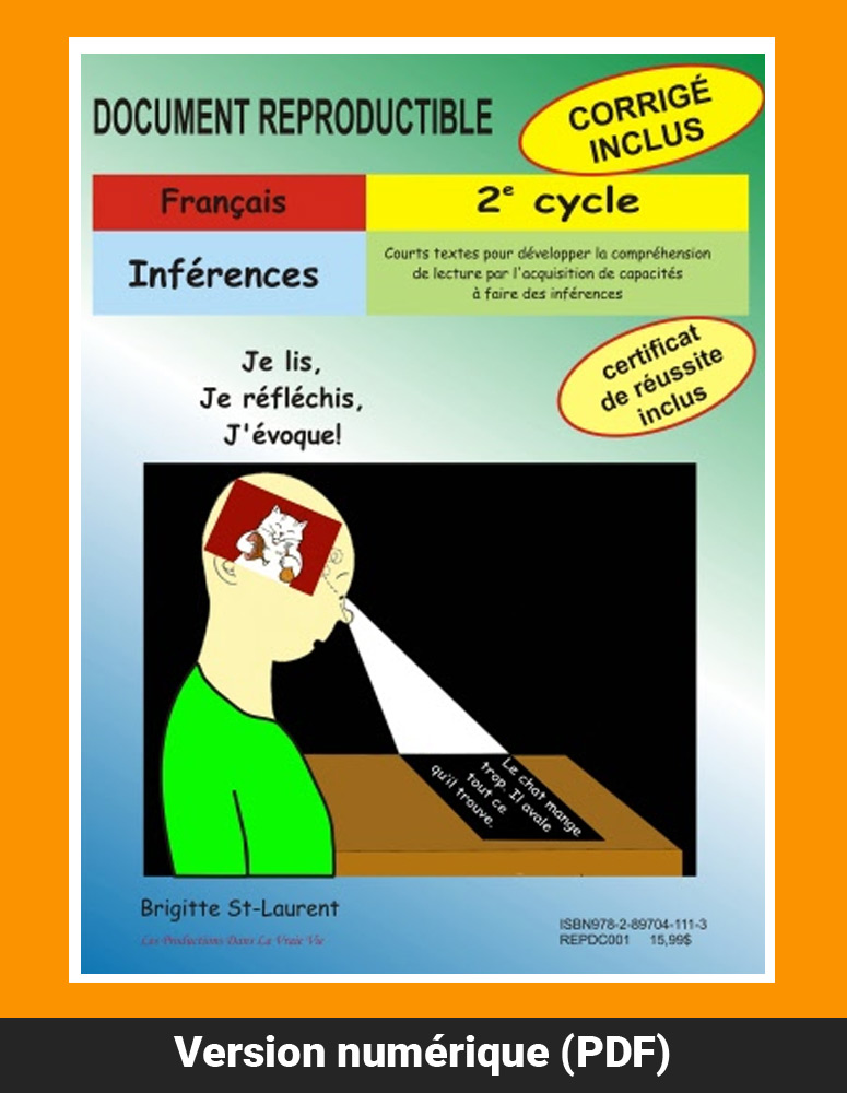Inférences, 2e cycle par Brigitte St-Laurent, Reproductible, PDF