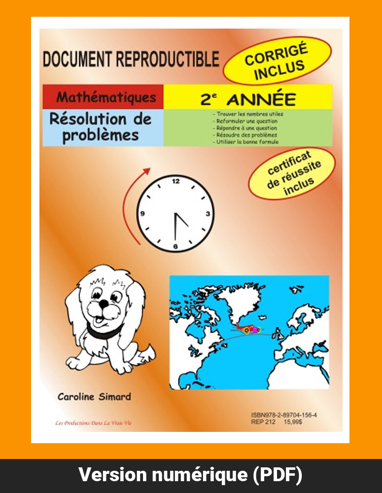 Résolution de problèmes, 2e année par Caroline Simard, Reproductible, PDF