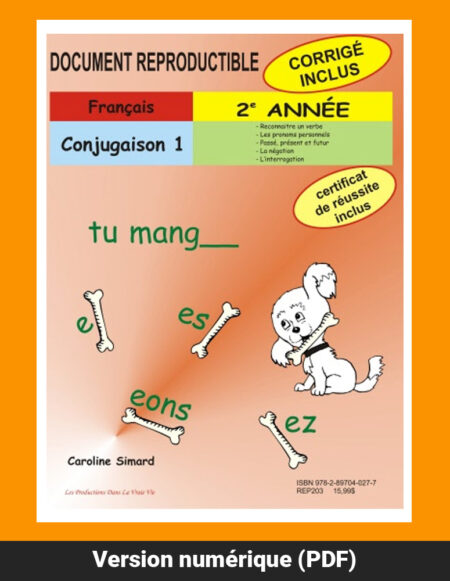 Conjugaison 1, 2e année par Caroline Simard, Reproductible, PDF