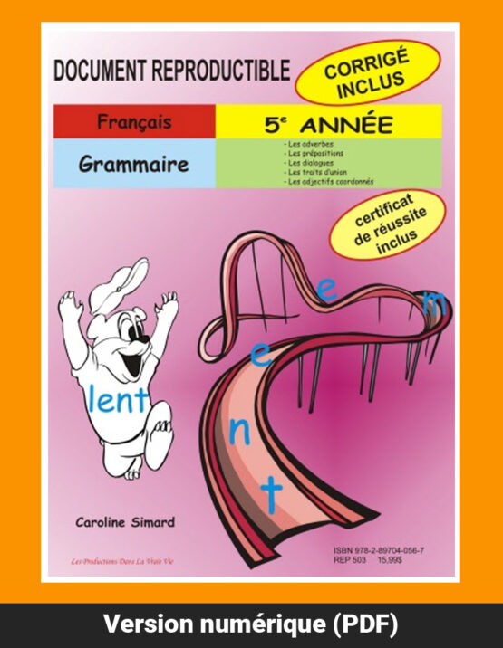 Grammaire par Caroline Simard, Reproductible, PDF