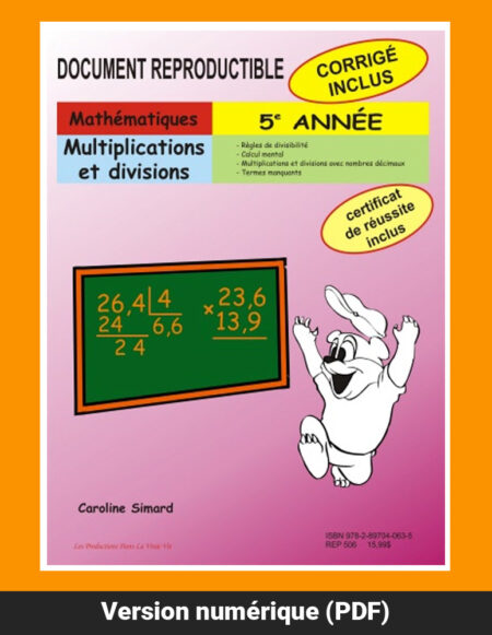 Multiplications et divisions par Caroline Simard, Reproductible, PDF