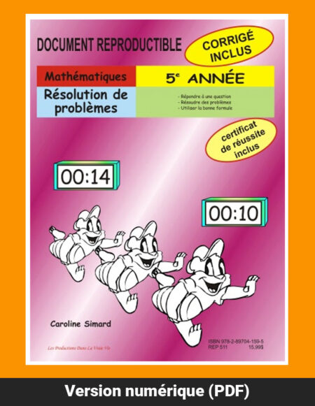 Résolution de problèmes, 5e année par Caroline Simard, Reproductible, PDF