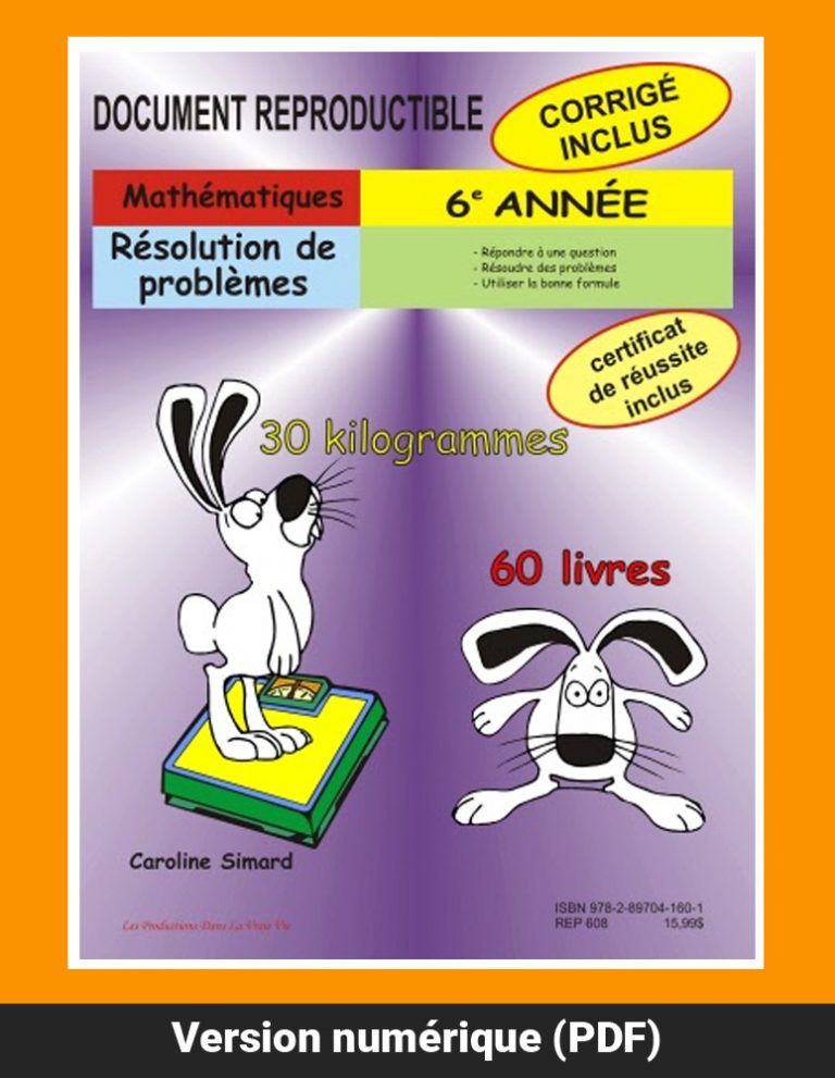 Résolution de problèmes, 4e année (TÉLÉCHARGEABLE) | Ressources ...