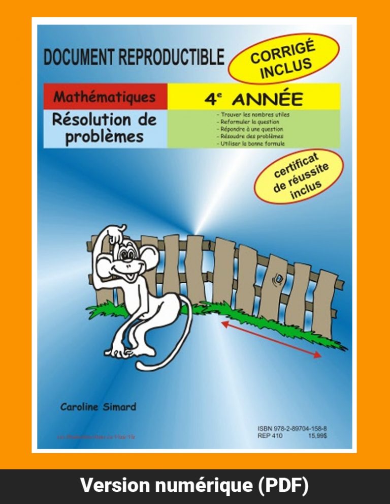 Résolution De Problème 4e Année à Imprimer Avec Corrigé