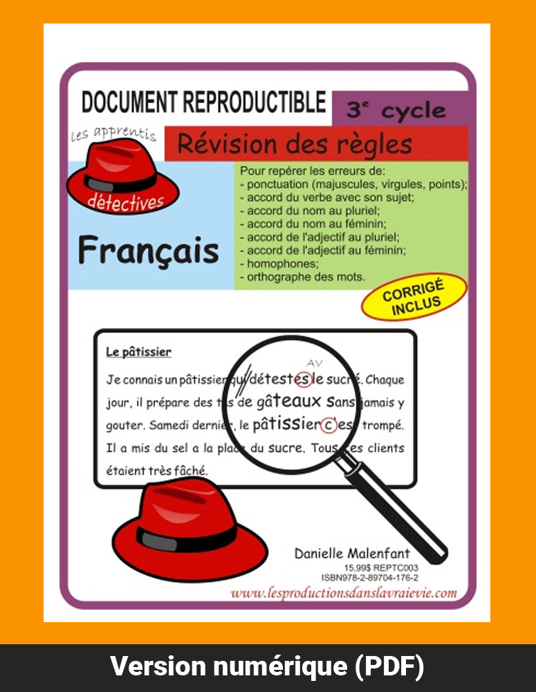 Révision des règles du 3e cycle par Danielle Malenfant, Reproductible, PDF