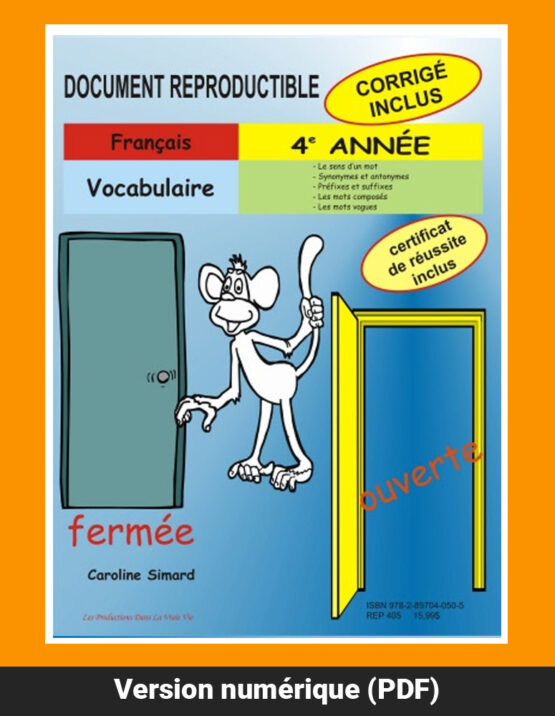 Vocabulaire, 4e année par Caroline Simard, Reproductible, PDF