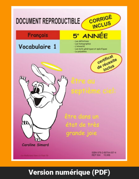 Vocabulaire 1 par Caroline Simard, Reproductible, PDF